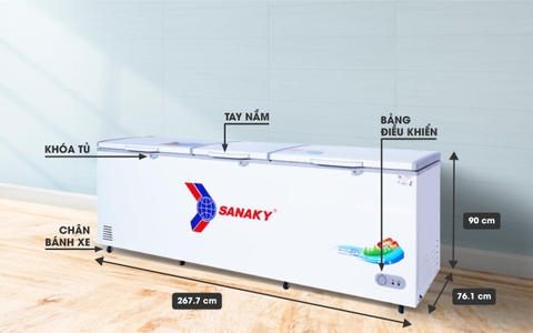 Tủ đông Sanaky VH-1199HY, 900 lít, 1 ngăn đông, dàn lạnh đồng