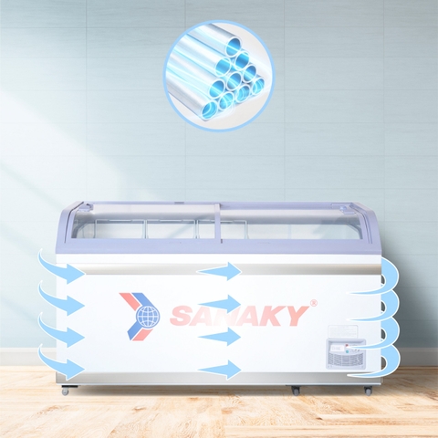 Tủ đông Sanaky VH-888KA, 500 lít, 1 ngăn đông, Dàn lạnh nhôm, Kính lùa