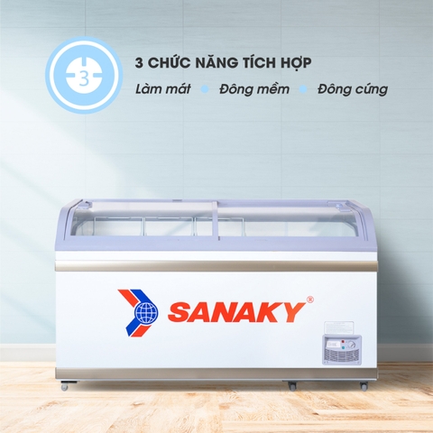 Tủ đông Sanaky VH-888KA, 500 lít, 1 ngăn đông, Dàn lạnh nhôm, Kính lùa