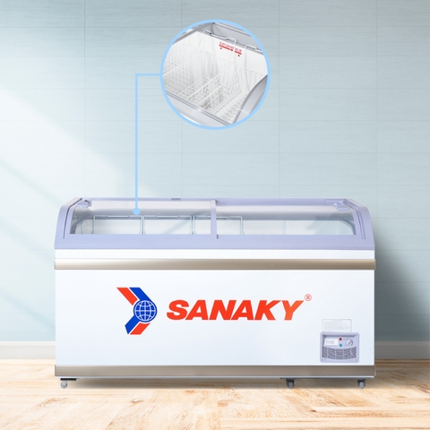 Tủ đông Sanaky VH-888KA, 500 lít, 1 ngăn đông, Dàn lạnh nhôm, Kính lùa