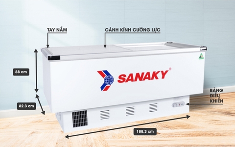 Tủ đông Sanaky VH-999K, 516 lít, 1 ngăn đông, Dàn lạnh nhôm, Kính lùa