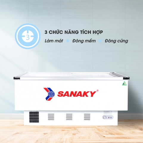 Tủ đông Sanaky VH-999K, 516 lít, 1 ngăn đông, Dàn lạnh nhôm, Kính lùa