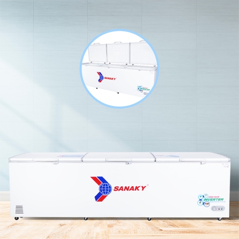 Tủ đông sanaky VH-1399HY3, inverter 1140 lít, 1 ngăn đông, dàn lạnh đồng