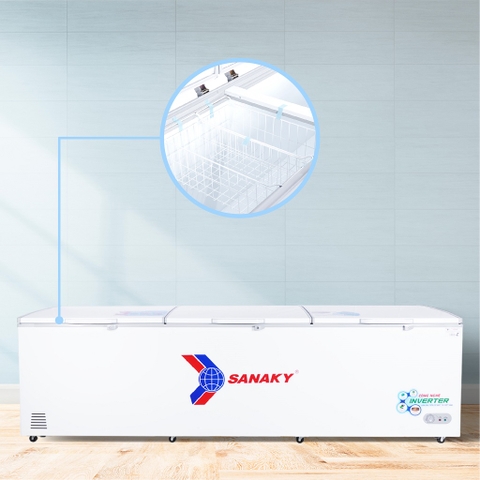 Tủ đông sanaky VH-1399HY3, inverter 1140 lít, 1 ngăn đông, dàn lạnh đồng