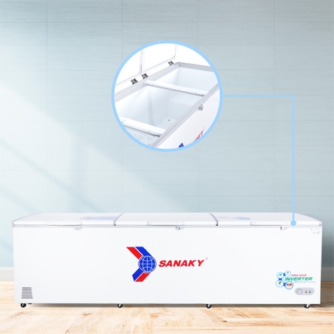 Tủ đông sanaky VH-1199HY3, inverter 900 lít, 1 ngăn đông, dàn lạnh đồng
