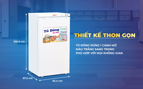 Tủ đông Sanaky VH-160VD, Tủ đứng 118 lít, 1 cánh