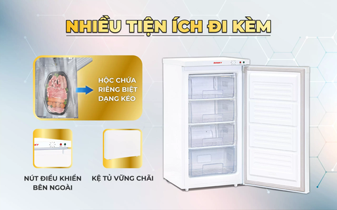 Tủ đông Sanaky VH-160VD, Tủ đứng 118 lít, 1 cánh