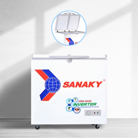 Tủ đông sanaky VH-2599A3, inverter 208 lít, 1 ngăn đông, dàn lạnh đồng
