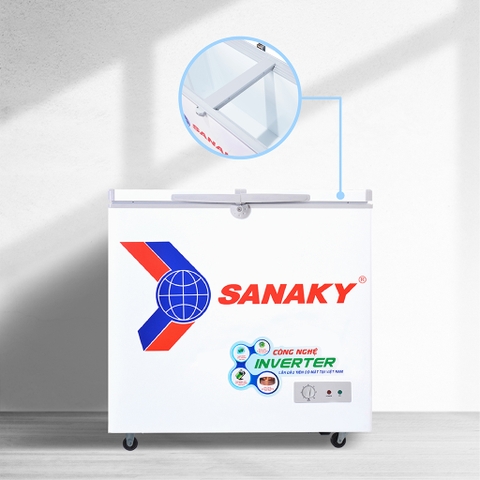 Tủ đông sanaky VH-2899W3, inverter 220 lít, 2 ngăn đông, mát dàn