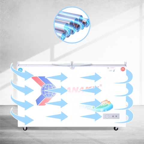 Tủ đông Sanaky VH-2899W1, 220 lít, 2 ngăn, dàn lạnh đồng