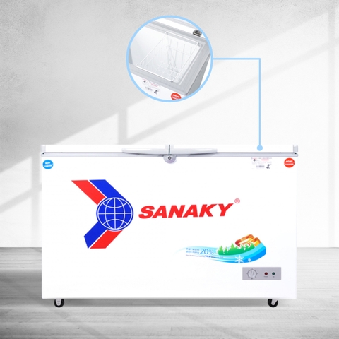 Tủ đông Sanaky VH-2899W1, 220 lít, 2 ngăn, dàn lạnh đồng