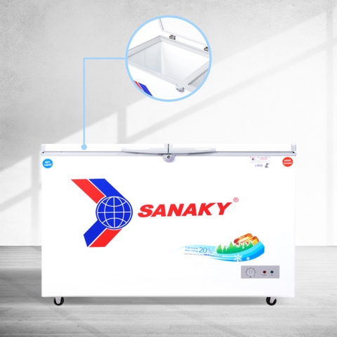 Tủ đông Sanaky VH-3699W1, 260 lít, 1 ngăn đông, 1 ngăn mát, dàn lạnh đồng