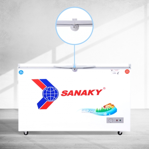 Tủ đông Sanaky VH-3699W1, 260 lít, 1 ngăn đông, 1 ngăn mát, dàn lạnh đồng
