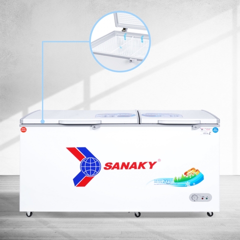Tủ đông Sanaky VH-6699W1, 485 lít, 2 ngăn đông/mát, dàn lạnh đồng