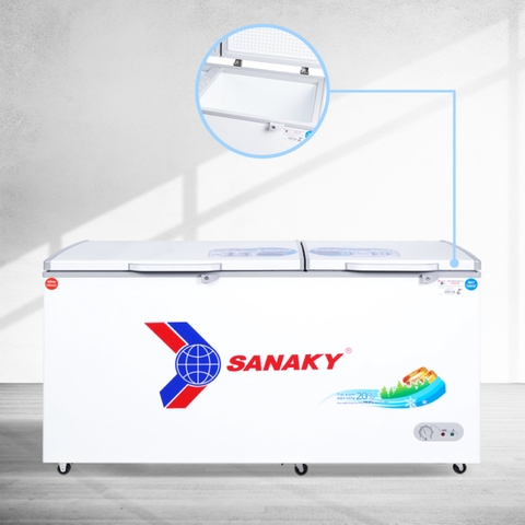 Tủ đông Sanaky VH-6699W1, 485 lít, 2 ngăn đông/mát, dàn lạnh đồng