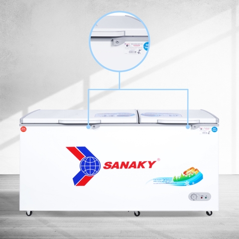Tủ đông Sanaky VH-6699W1, 485 lít, 2 ngăn đông/mát, dàn lạnh đồng