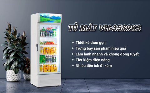 Tủ mát sanaky VH-3589K3, inverter, tủ 350 Lít, 1 cánh