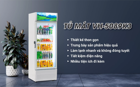 Tủ mát sanaky VH-5089K3, công nghệ inveter, 480 Lít