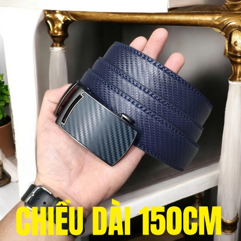 Thắt Lưng Da Big Size Nam Trơn Zigzag - Độ Dài 150cm - Chàm - TL.02BCh-150