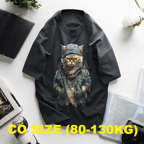 Áo Thun Form Rộng Vải Cotton Big Size Nam (80-130kg) - Xám - BF.AT.10G