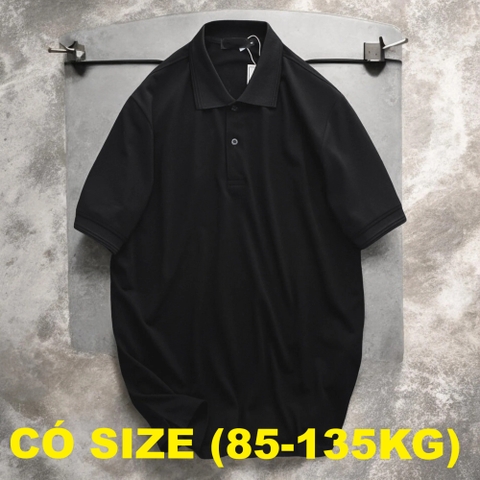 Áo Polo Big Size Nam Vải Cá Sấu Poly (85-135kg) - Đen - BF.BL.13B