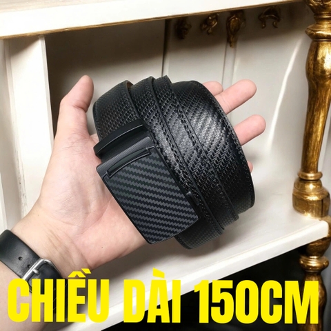 Thắt Lưng Da Big Size Nam Trơn Zigzag - Độ Dài 150cm - Đen - TL.02B-150