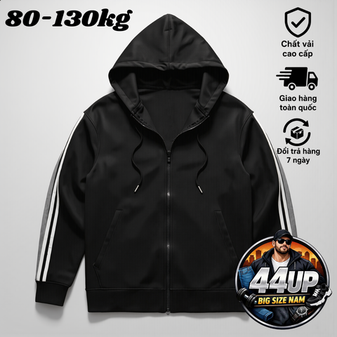 Áo Khoác Poly Big Size Nam (80-130kg) - Xám Phối Đen - BF.AKPL.01B