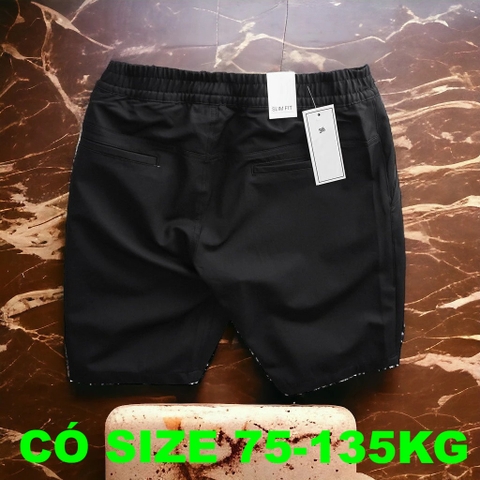 Quần Short Kaki Big Size Nam (75-135kg) - Đen - BF.QS.01B