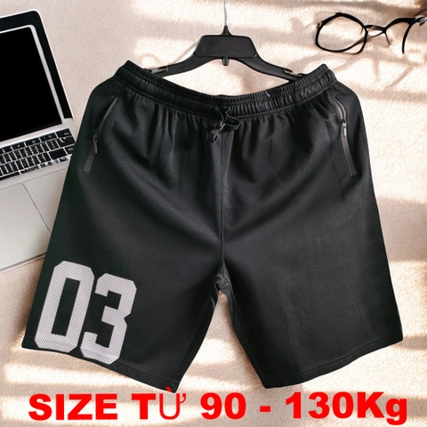 Quần Short Thun Thể Thao Big Size Nam (90-130kg) - Trắng - BF.QS.09BW
