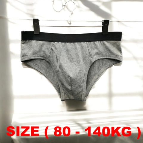 Quần Lót Tam Giác Big Size Cotton Co Giãn - (Size 80 - 140KG) - Xám - BF.QL.02G
