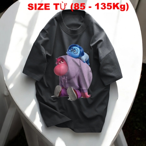 Áo Thun Form Rộng Vải Cotton Big Size Nam (85-135kg) - Xám - BF.AT.20G