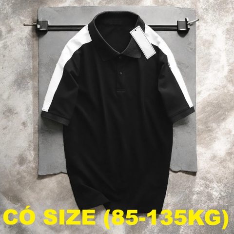 Áo Polo Big Size Nam Vải Cotton Mềm Mịn (85-135kg) - Đen - BF.BL.14B