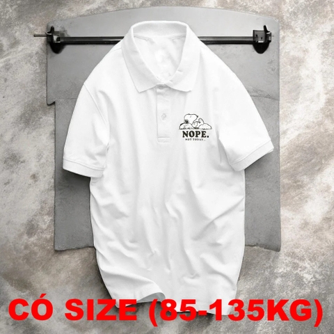 Áo Polo Big Size Nam Vải Cotton Mềm Mịn (85-135kg) - Trắng - BF.BL.15W