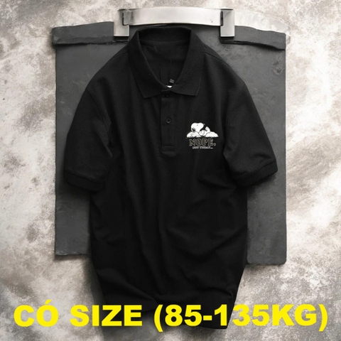 Áo Polo Big Size Nam Vải Cotton Mềm Mịn (85-135kg) - Đen - BF.BL.15B
