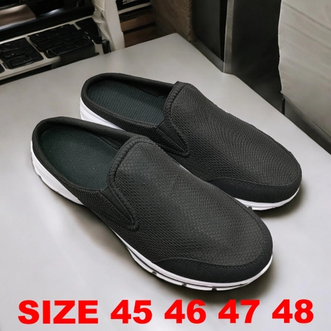 Giày Sục Vải Nam Big Size, Có Size Lớn (45 46 47 48) - ĐEN - GLBS.04B