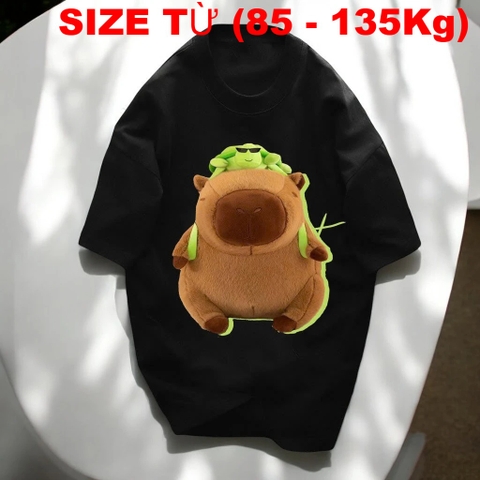 Áo Thun Form Rộng Vải Cotton Big Size Nam (85-135kg) - Đen - BF.AT.19B