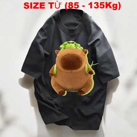 Áo Thun Form Rộng Vải Cotton Big Size Nam (85-135kg) - Xám - BF.AT.19G
