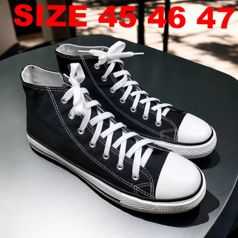 Giày Vải Big Size Nam Cổ Cao (size 45 46 47) - Đen- TTQC.C.09B
