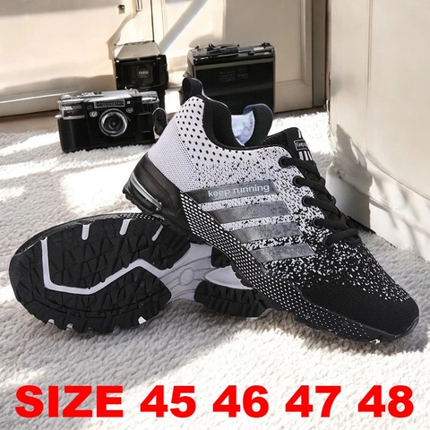 Giày thể thao big size nam (size 45 46 47 48) - Đen Xám - TTQC.08BG