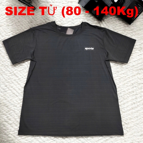 Áo Thun Lạnh Sọc Ngang Big Size Nam (80-140kg) - Đen - BF.AT.14B