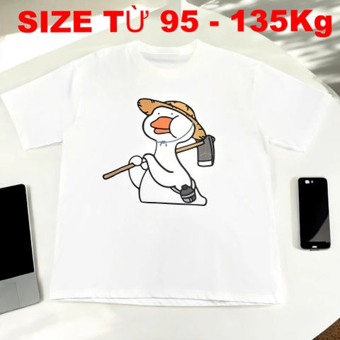 Áo Thun Form Rộng Vải Cotton Big Size Nam (95-135kg) - Trắng - BF.AT.16W