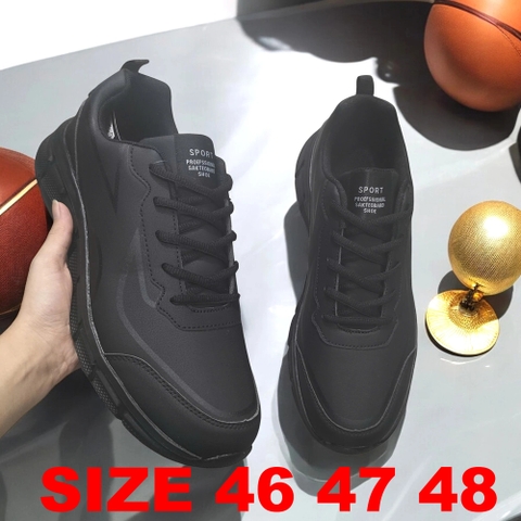 Giày thể thao big size nam (size 46 47 48) - Đen Full - TTQC.12BB