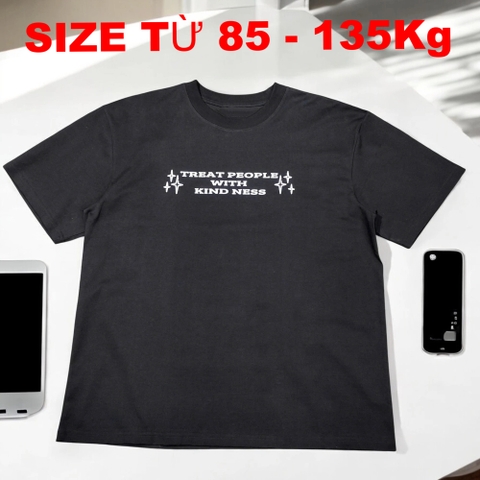 Áo Thun Form Rộng Vải Cotton Big Size Nam (85-135kg) - Đen - BF.AT.18B