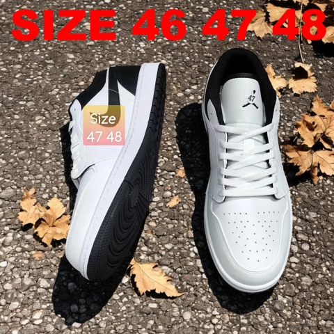 Giày Sneaker Nam Big Size (Size 46 47 48) - Trắng Gót Đen - JORDANLOW.02B