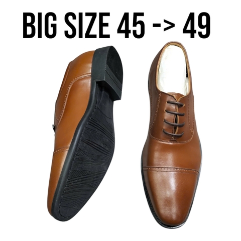 Giày Tây Nam Big Size - Da Thật (45 46 47 48 49) - NÂU - 44UP.GT.01Br