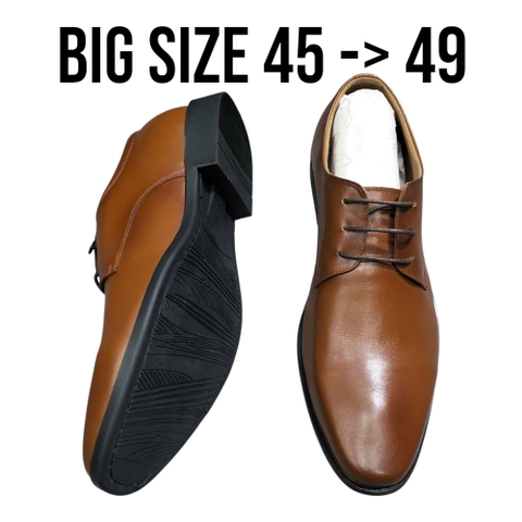 Giày Tây Nam Big Size - Da Thật - Size (45 46 47 48 49) - NÂU - 44UP.GT.03Br