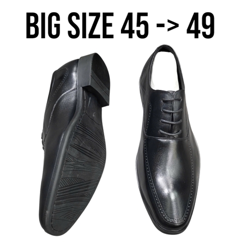 Giày Tây Nam Big Size - Da Thật - Size (45 46 47 48 49) - ĐEN - 44UP.GT.06B