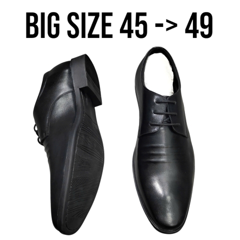 Giày Tây Nam Big Size - Da Thật - Size (45 46 47 48 49) - ĐEN - 44UP.GT.08B