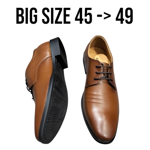 Giày Tây Nam Big Size - Da Thật - Size (45 46 47 48 49) - NÂU - 44UP.GT.08Br