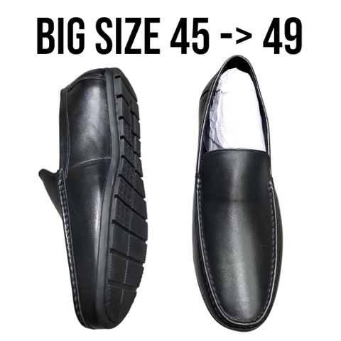 Giày Lười Nam Big Size Da Thật Size Lớn (45 46 47 48 49) - ĐEN - 44UP.GTX.04B